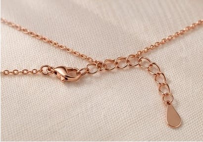 Ocean Blue Crystal Pendant Necklace – Rose Gold Finish